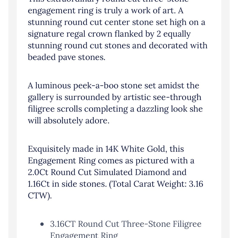 Simulated 3 Stone Diamond Ring - image 3